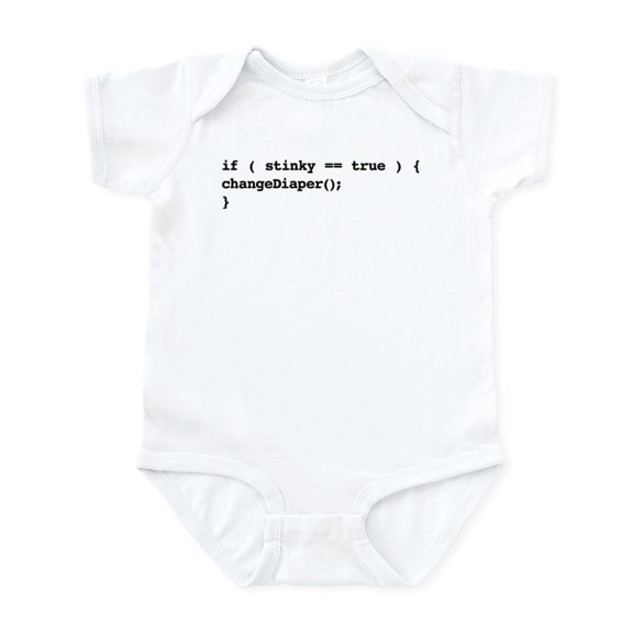 CafePress - If Baby Is Stinky, Change Diaper. Dad's Body Suit - Baby Light Bodysuit, Size Newborn - 24 Months