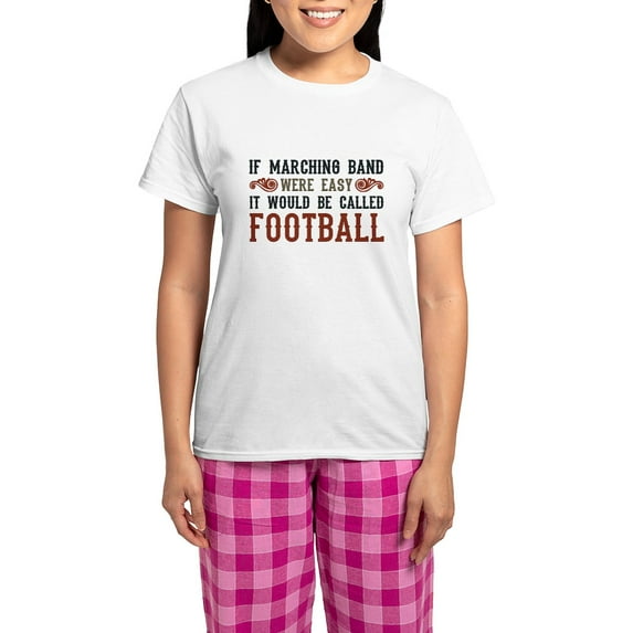 CafePress - If Marching Band Were Easy Women's Light Pajamas - Women's Short Sleeve Print T-Shirt and Pants Light Cotton Pajama Set