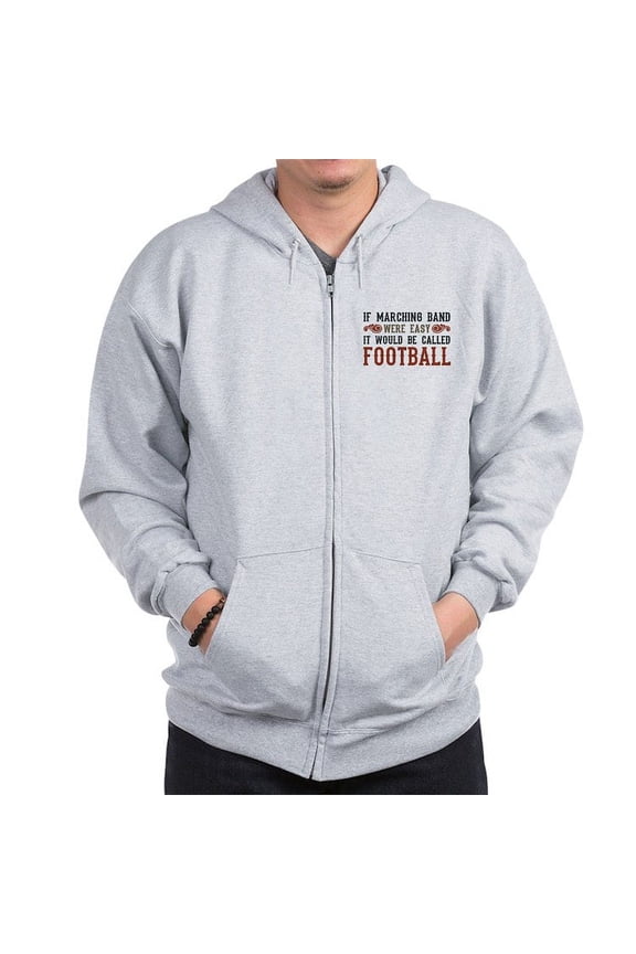 - If Marching Band Were Easy Zip Hoodie - Zip Hoodie, Classic Hooded Sweatshirt with Metal Zipper