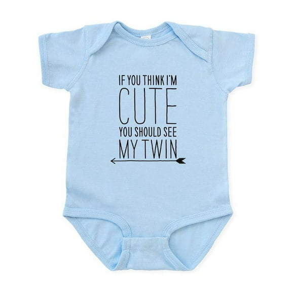CafePress - If You Think Im Cute (Left Arrow) Infant Body Suit - Baby Light Bodysuit, Size Newborn - 24 Months