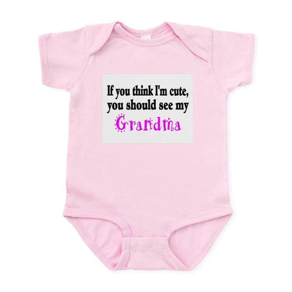 CafePress - If You Think Im Cute, You Should See My Grandma In - Baby Light Bodysuit, Size Newborn - 24 Months