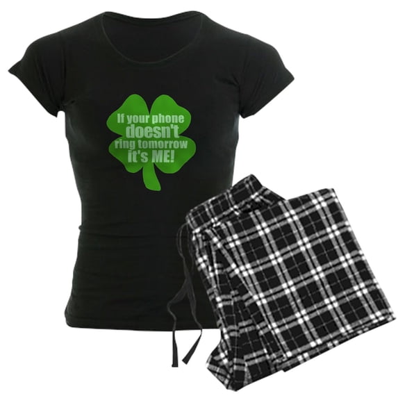CafePress - If Your Phone Doesn't Ring To Women's Dark Pajamas - Women's Short Sleeve Print T-Shirt and Pants Dark Cotton Pajama Set