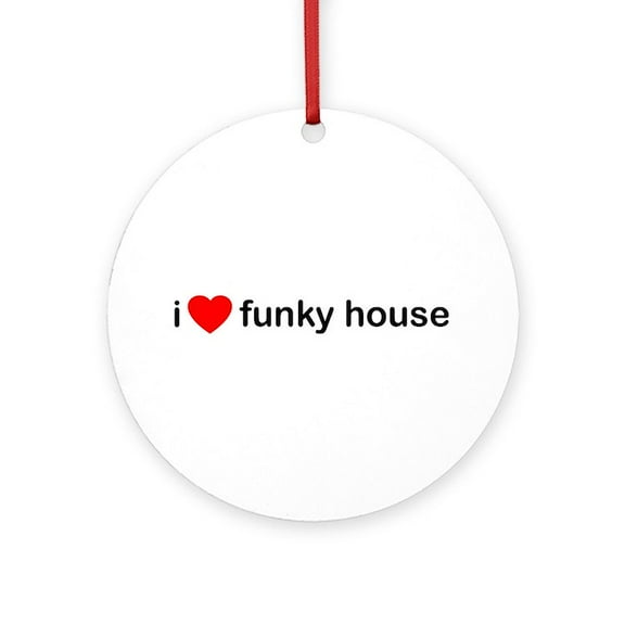 CafePress - Iheartfunkyhouse -  Round Wood Ornament 4"