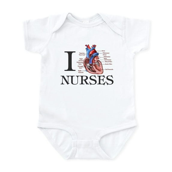 CafePress - Iheartnurses Body Suit - Baby Light Bodysuit, Size Newborn - 24 Months
