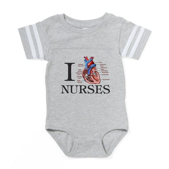 CafePress - Iheartnurses - Cute Infant Baby Football Bodysuit