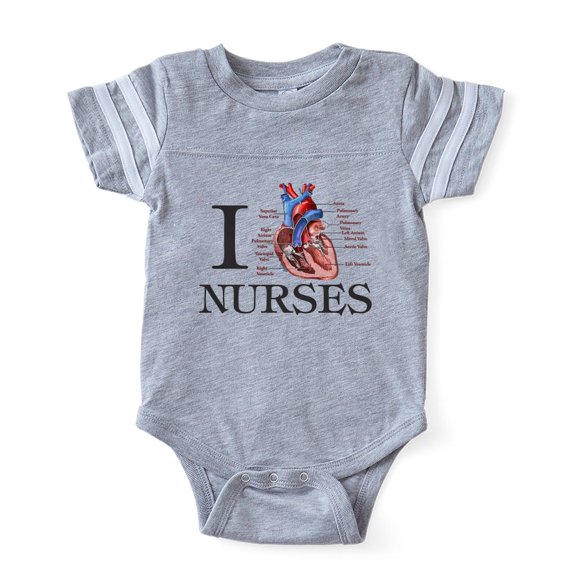 CafePress - Iheartnurses - Cute Infant Baby Football Bodysuit