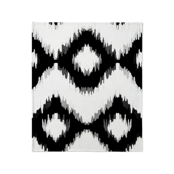 CafePress - Ikat Black And White Pattern Throw Blanket - Soft Fleece Throw Blanket, 50"x60" for All Ages