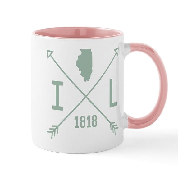 CafePress - Illinois Arrows - 11 oz Ceramic Mug - Novelty Coffee Tea Cup