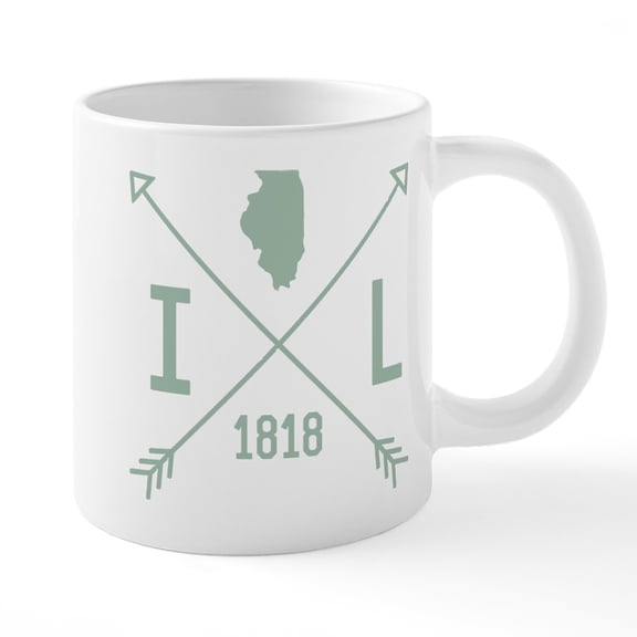 CafePress - Illinois Arrows - 20 Oz White Ceramic Mega Mug