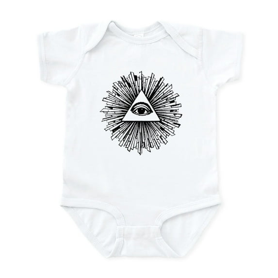 CafePress - Illuminati Pyramid Eye Body Suit - Baby Light Bodysuit, Size Newborn - 24 Months