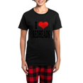 thumbnail image 1 of CafePress - Iloveredheadsblk Women's Dark Pajamas - Women's Short Sleeve Print T-Shirt and Pants Dark Cotton Pajama Set, 1 of 7
