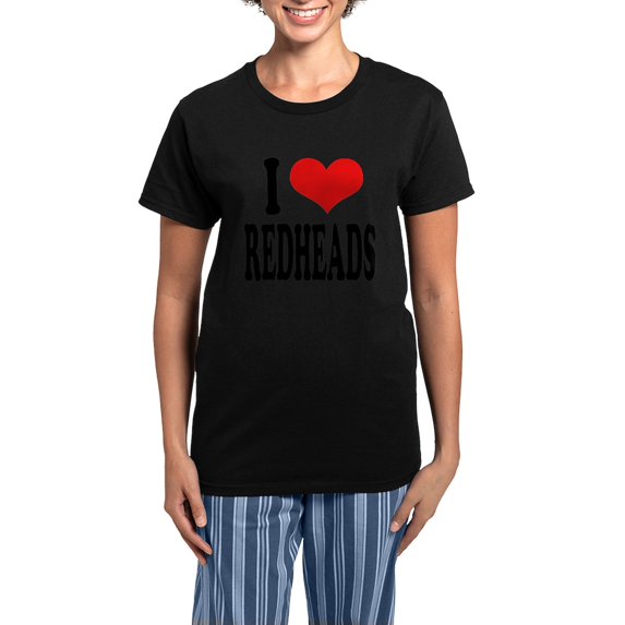 CafePress - Iloveredheadsblk Women's Dark Pajamas - Women's Short Sleeve Print T-Shirt and Pants Dark Cotton Pajama Set
