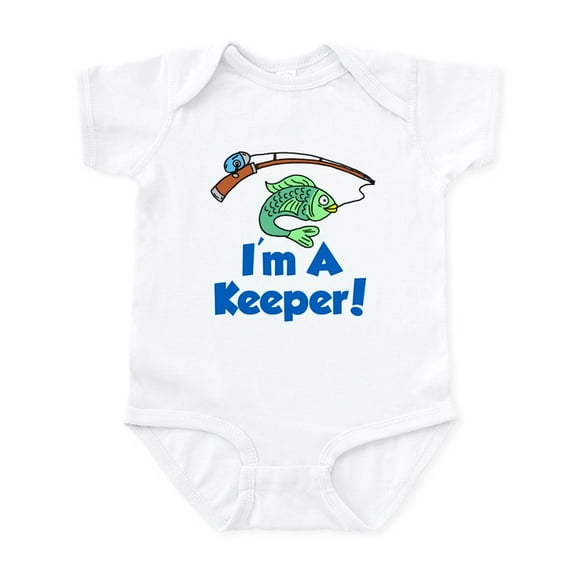 CafePress - Im A Keeper Fish Body Suit - Baby Light Bodysuit, Size Newborn - 24 Months
