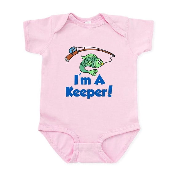 CafePress - Im A Keeper Fish Body Suit - Baby Light Bodysuit, Size Newborn - 24 Months