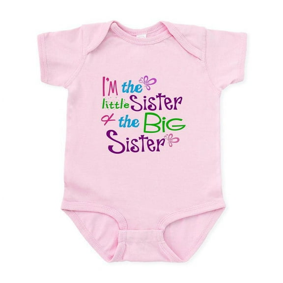 CafePress - Im A Little Big Sister Body Suit - Baby Light Bodysuit, Size Newborn - 24 Months