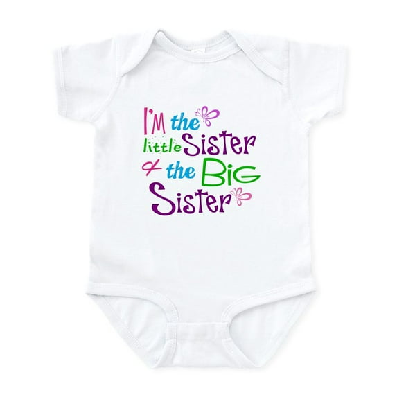 CafePress - Im A Little Big Sister Body Suit - Baby Light Bodysuit, Size Newborn - 24 Months