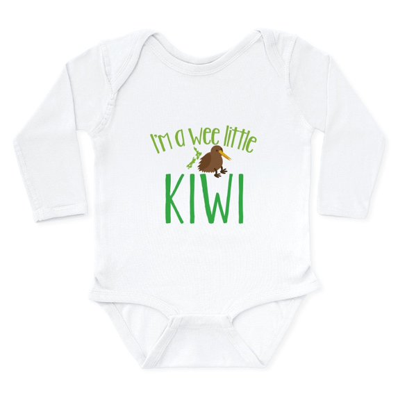 CafePress - Im A Wee Little Kiwi (New Zealand Map) Body Suit - Long Sleeve Cotton Baby Bodysuit
