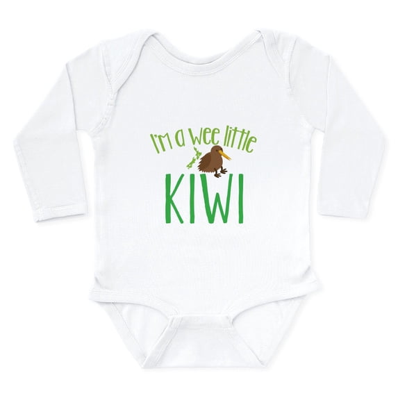 CafePress - Im A Wee Little Kiwi (New Zealand Map) Body Suit - Long Sleeve Cotton Baby Bodysuit