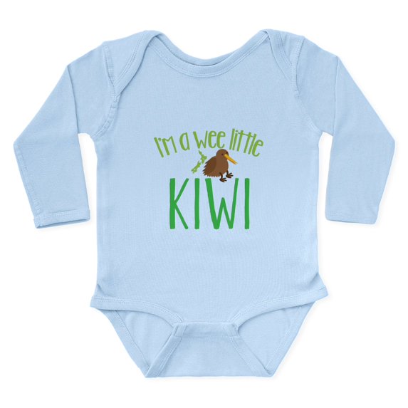 CafePress - Im A Wee Little Kiwi (New Zealand Map) Body Suit - Long Sleeve Cotton Baby Bodysuit