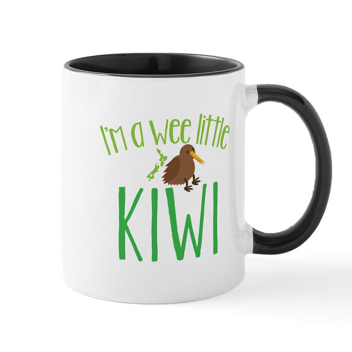 CafePress Im A Wee Little Kiwi (New Zealand Map) Mugs 11 oz Ceramic