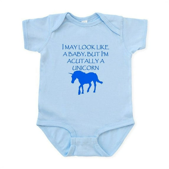 CafePress - Im Actually A Unicorn Body Suit - Baby Light Bodysuit, Size Newborn - 24 Months