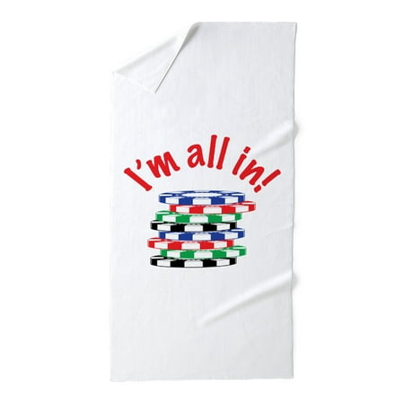 CafePress - Im All In! - Large Beach Towel, Soft 30"x60" Towel with Unique Design