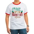 thumbnail image 1 of CafePress - Im Nice She's Naughty Elf Ha T Shirt - 100% Cotton Ringed T-Shirt, 1 of 4