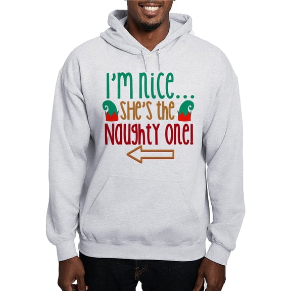 CafePress - Im Nice She's Naughty Elf Hat Hooded Sweatshirt - Pullover Hoodie, Hooded Sweatshirt