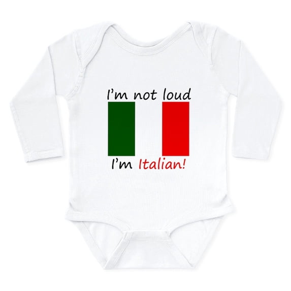 CafePress - Im Not Loud Im Italian Body Suit - Long Sleeve Cotton Baby Bodysuit