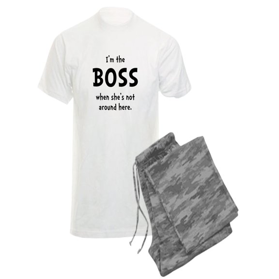 CafePress - Im The Boss Shes Not Around - Men's Light Pajamas