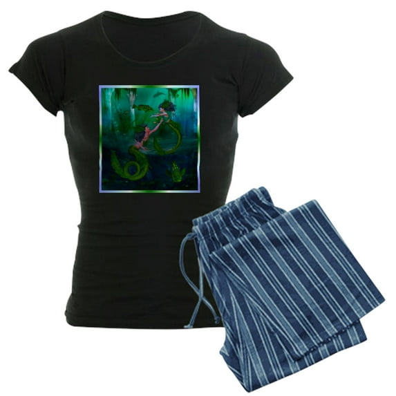 CafePress - Image1 Pajamas - Women's Short Sleeve Print T-Shirt and Pants Dark Cotton Pajama Set
