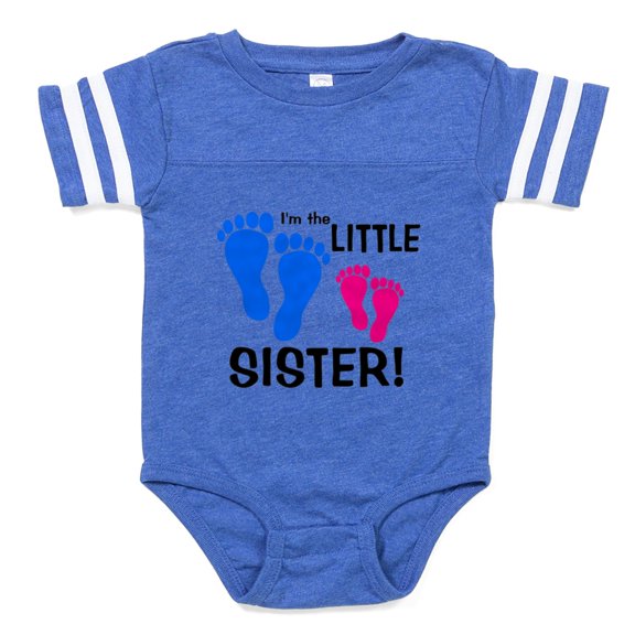 CafePress - Imthelittlebrother_Bluefeet - Cute Infant Baby Football Bodysuit
