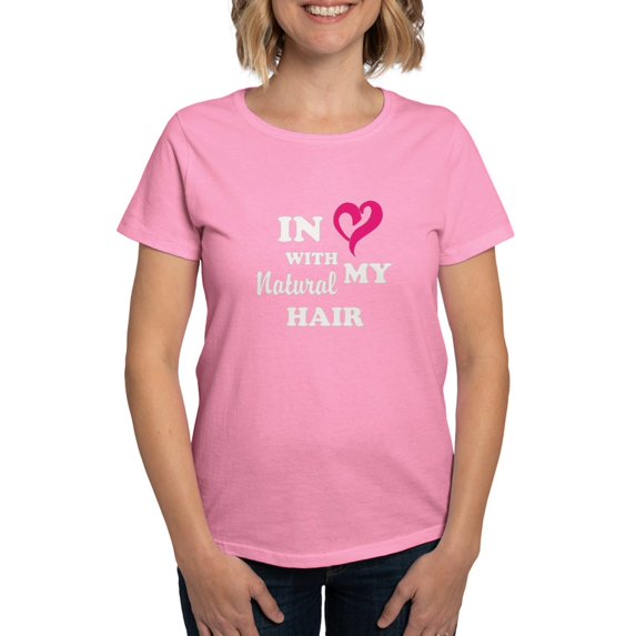 CafePress - In Love With My Natural Hair T Shirt - Women's Traditional Fit Dark T-Shirt