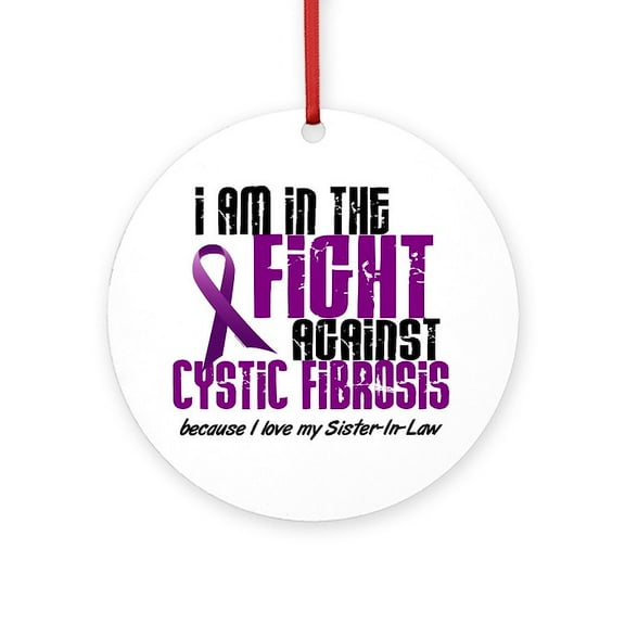 CafePress - In The Fight Against CF 1 (Sister In Law) Ornament - Round Wood Ornament 4"