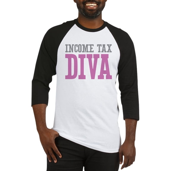 CafePress - Income Tax DIVA Baseball Jersey - Cotton Baseball Jersey, 3/4 Raglan Sleeve Shirt