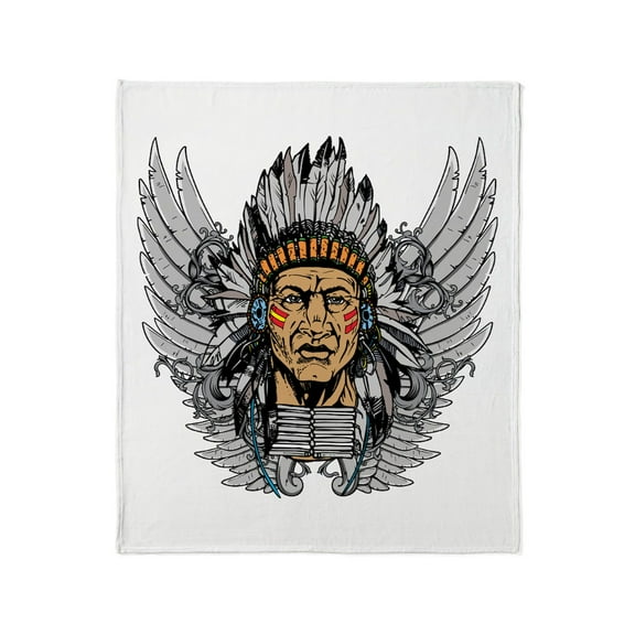CafePress - Indian Chief Wings Throw Blanket - Soft Fleece Throw Blanket, 50"x60" for All Ages