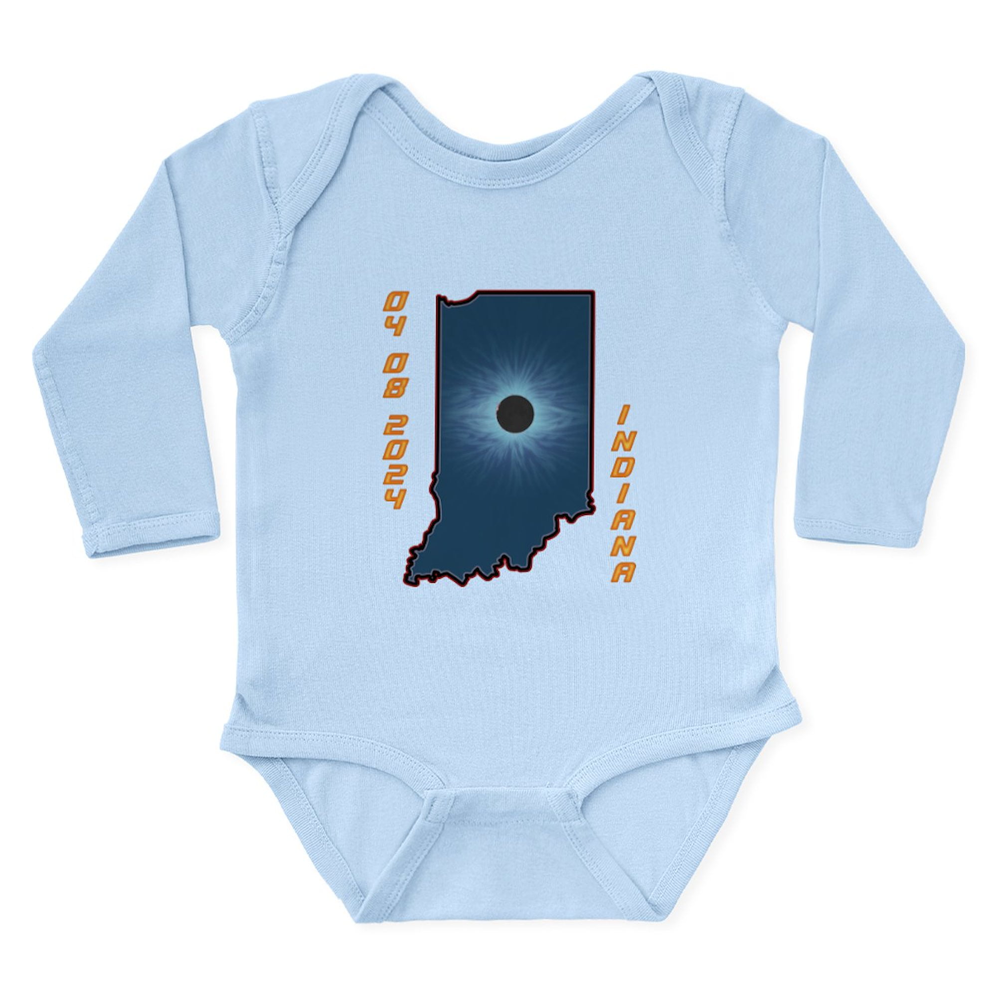 CafePress Indiana 2024 Total Solar Eclipse Body Suit Long Sleeve