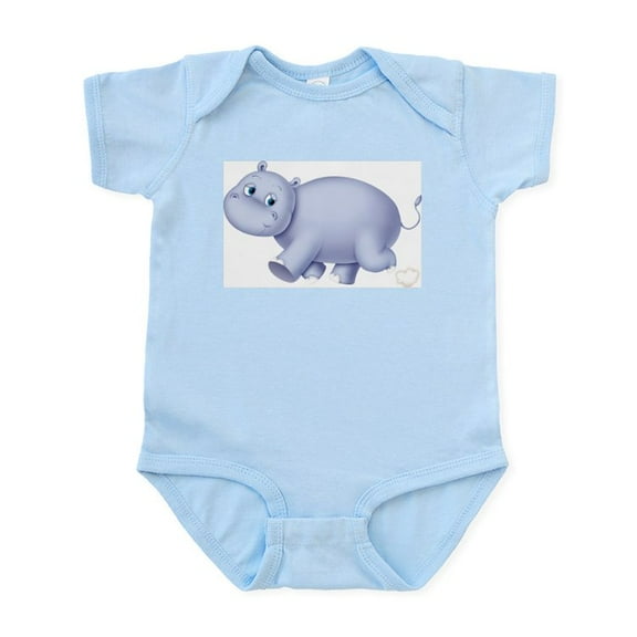 CafePress - Indigo Hippo Infant Bodysuit - Baby Light Bodysuit, Size Newborn - 24 Months
