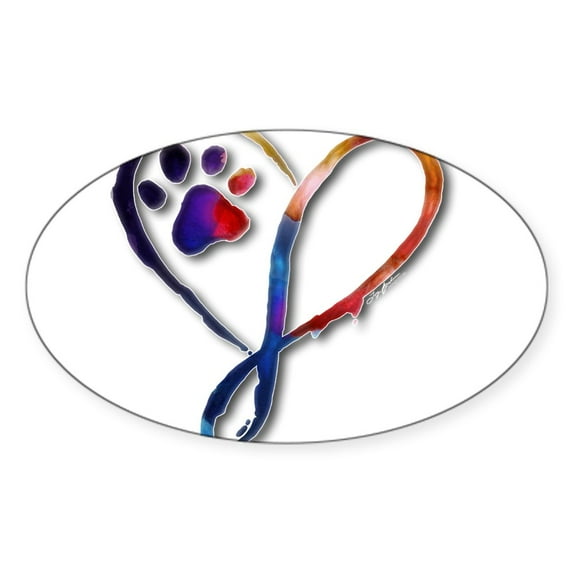 CafePress - Infinity Paw Sticker - Sticker (Oval)