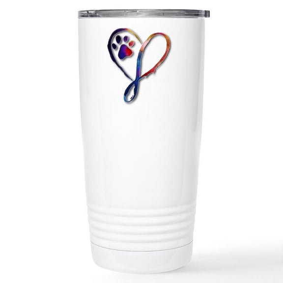 CafePress - Infinity Paw Travel Mug - Insulated Stainless Steel Travel Tumbler 20 oz.
