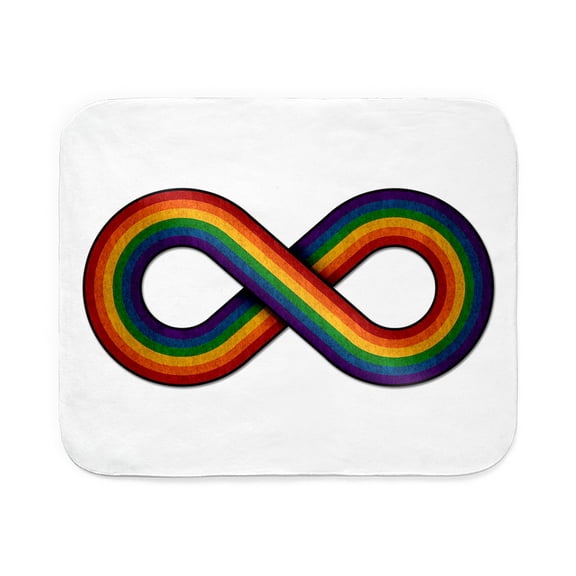 CafePress - Infinity Vector Symbol In LGBTQ Pride Rainbow Flag - Sherpa Fleece Throw Blanket 60" x 50"