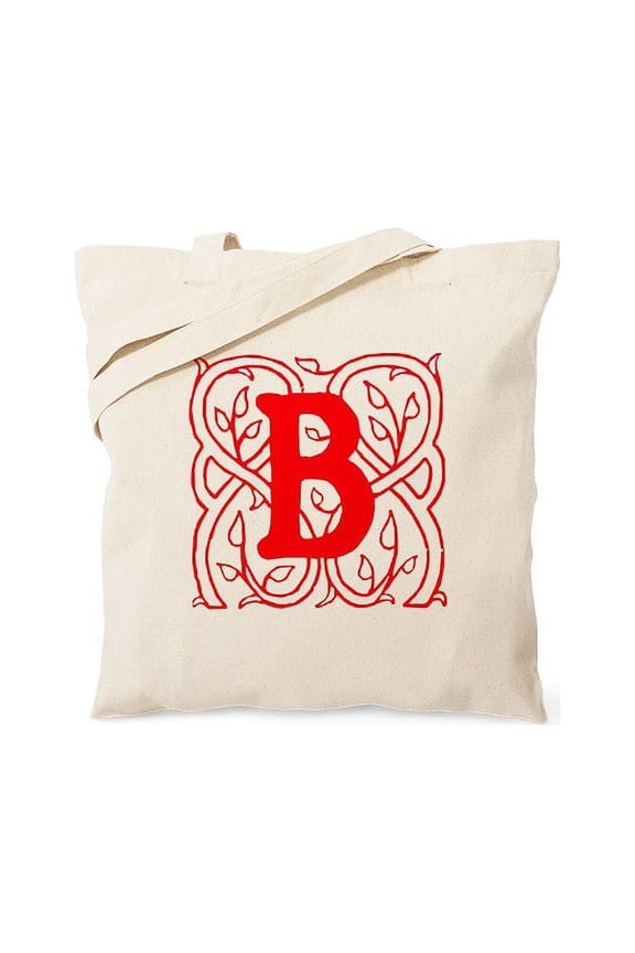 - Initial B Tote Bag - Unisex Canvas Tote Bag, Beige, 1-Piece