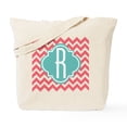 thumbnail image 1 of CafePress - Initial R Zigzag Stripes Monogram Tote Bag - Unisex Canvas Tote Bag, Beige, 1-Piece, 1 of 9
