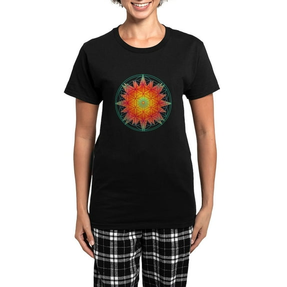 CafePress - Internal Sun Women's Dark Pajamas - Women's Short Sleeve Print T-Shirt and Pants Dark Cotton Pajama Set