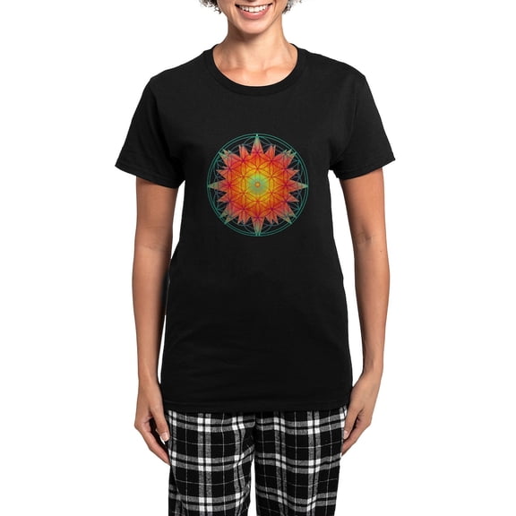 CafePress - Internal Sun Women's Dark Pajamas - Women's Short Sleeve Print T-Shirt and Pants Dark Cotton Pajama Set