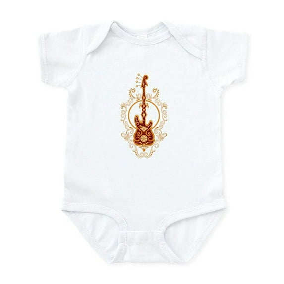 CafePress - Intricate Golden Red Bass Guitar Design Body Suit - Baby Light Bodysuit, Size Newborn - 24 Months