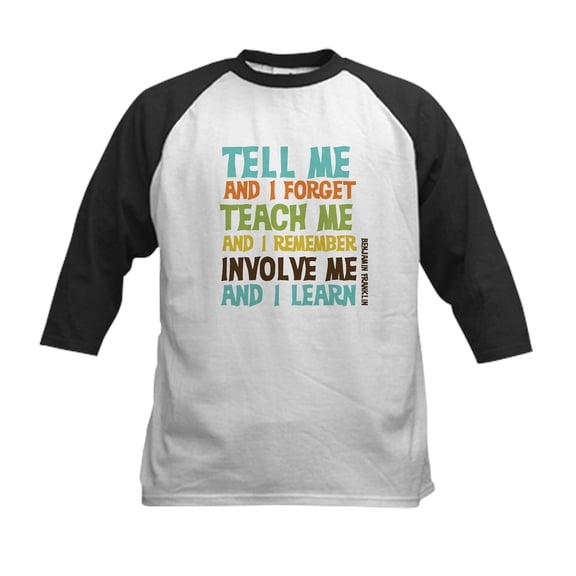 CafePress - Involve Me Baseball Jersey - Kids Cotton Baseball Jersey, 3/4 Sleeve Shirt