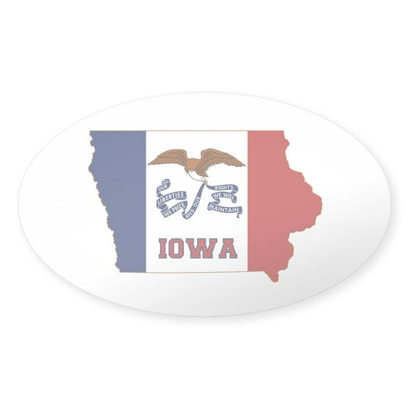 CafePress - Iowa Flag - Sticker (Oval)