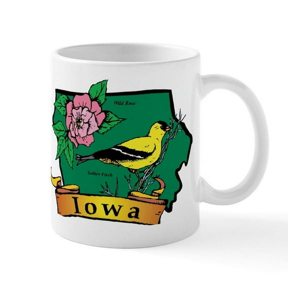 CafePress - Iowa Map Mug - 11 oz Ceramic Mug - Novelty Coffee Tea Cup