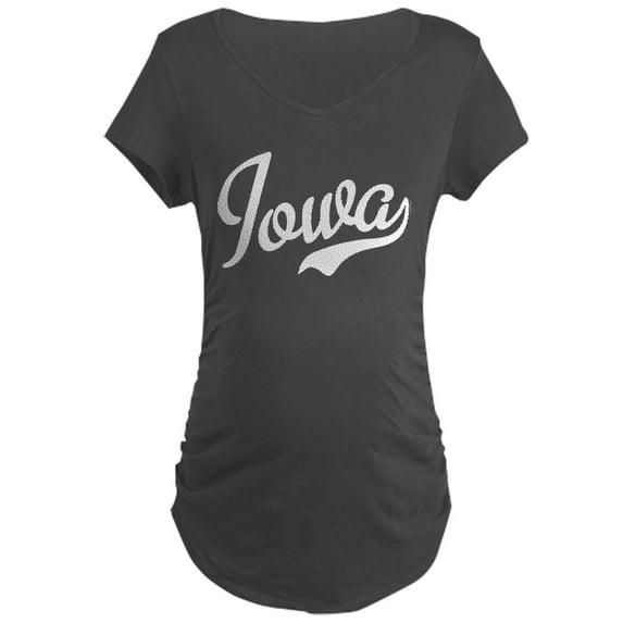CafePress - Iowa Script Font Maternity Dark T Shirt - Maternity Dark T-Shirt